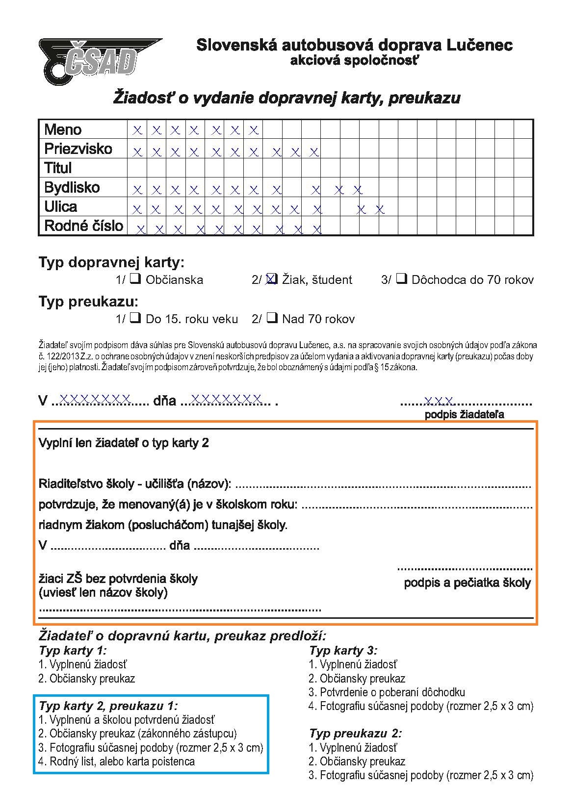 SAD Lu enec A s Vzory Na Vyplnenie iadaniek